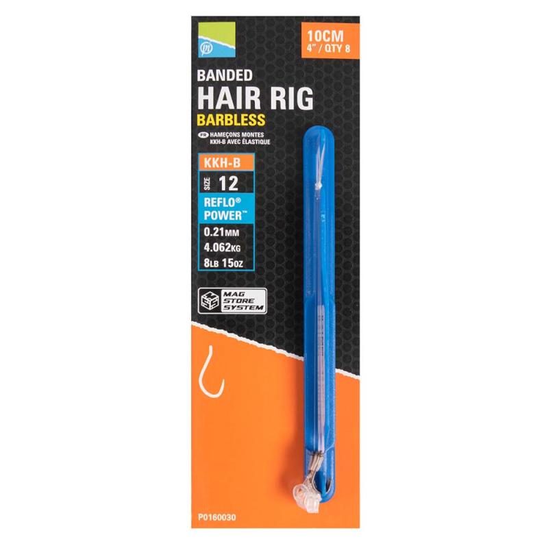 Preston Kkh-B Banded Hair Rigs - 4"/10cm - 12 Kkh-B