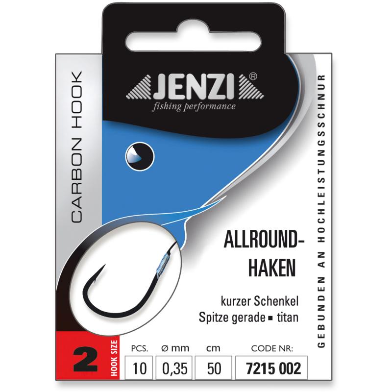 JENZI all-round hook tied size 2 0,35mm 50cm