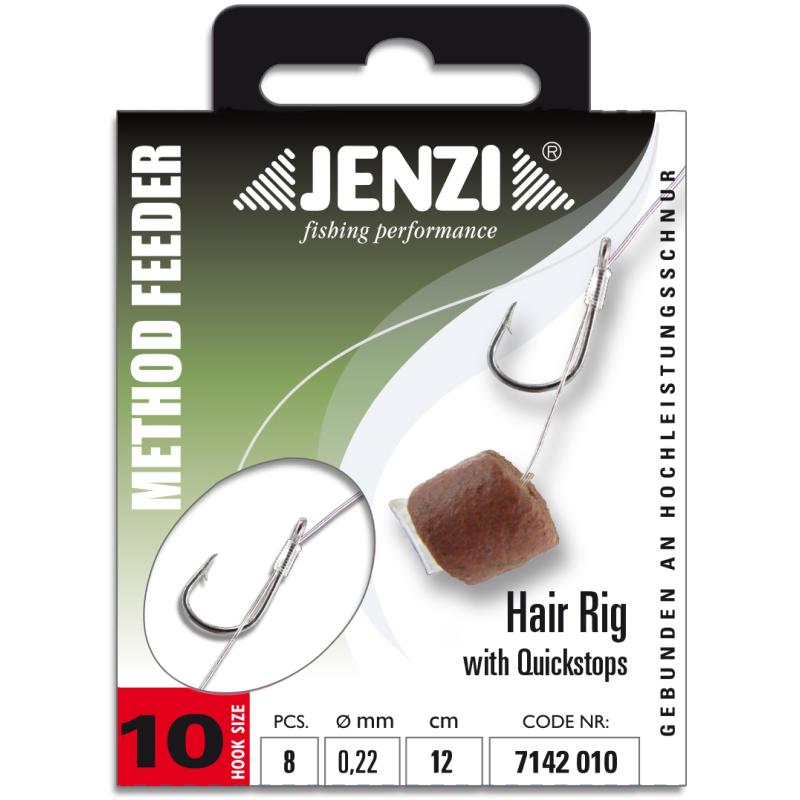 Method Feeder Hair Rig with Quickstop, length 12,0 cm Ø 0,23mm # 10