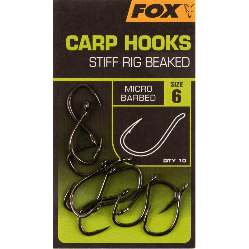 Fox Carp Hooks Stiff Rig Beaked Size 6