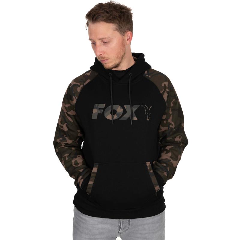 FOX Sweat à capuche Fox Noir / Camo Raglan - M