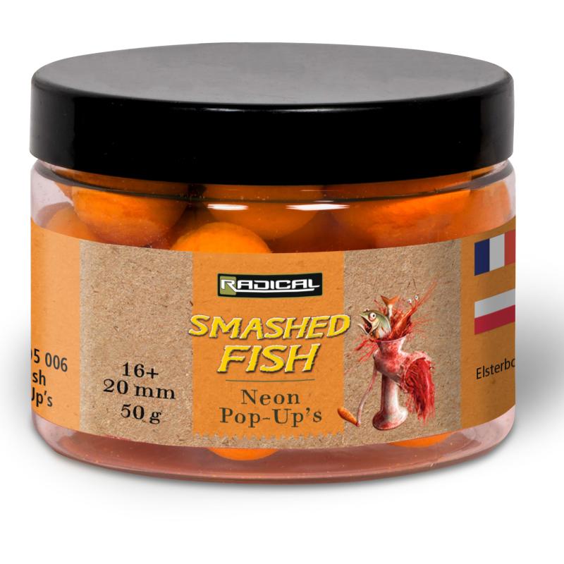 Radical Smashed Fish Neon Pop Ups Ø 16mm / 20mm orange fluo 50g