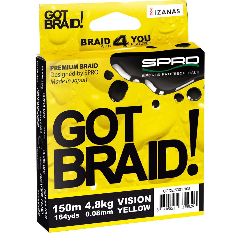 Spro Got Braid! Yellow 0.16mm 150M