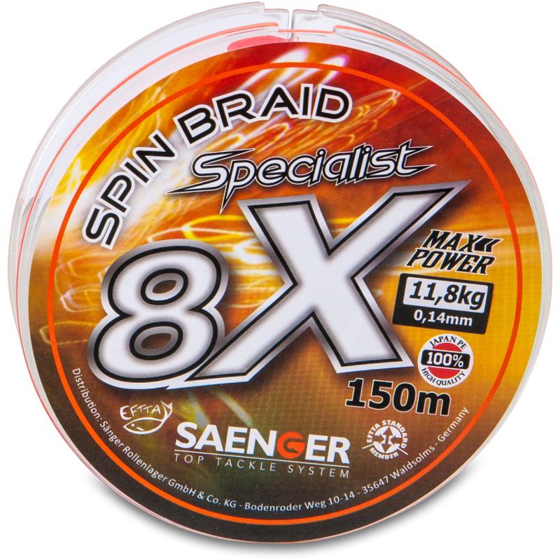 Sänger 8-voudig Specialist Spin Braid 150m 0,12 mm / 9,7 kg
