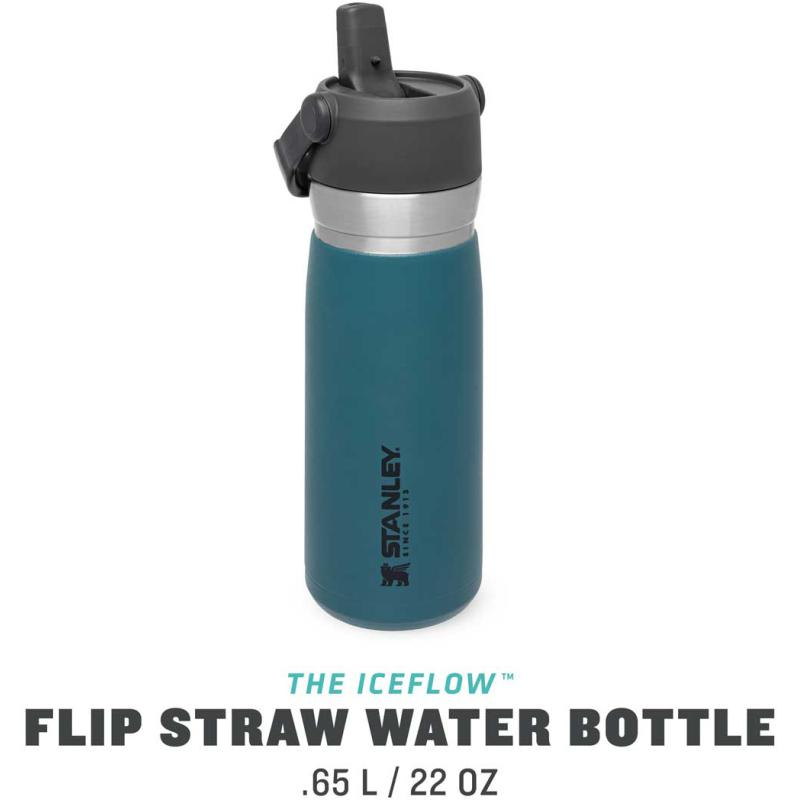 Stanley Iceflow Flip Straw Water Bottle 0.65L capaciteit Lagoon