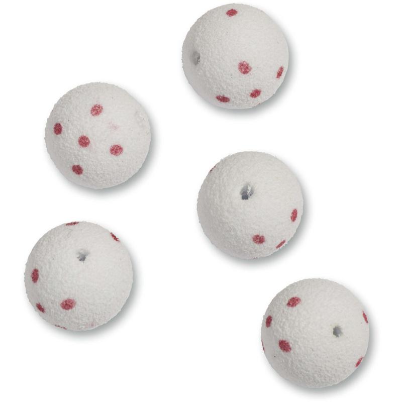 Zebco Flatty Scratcher EVA Beads Ø 13mm fluo white with red dots