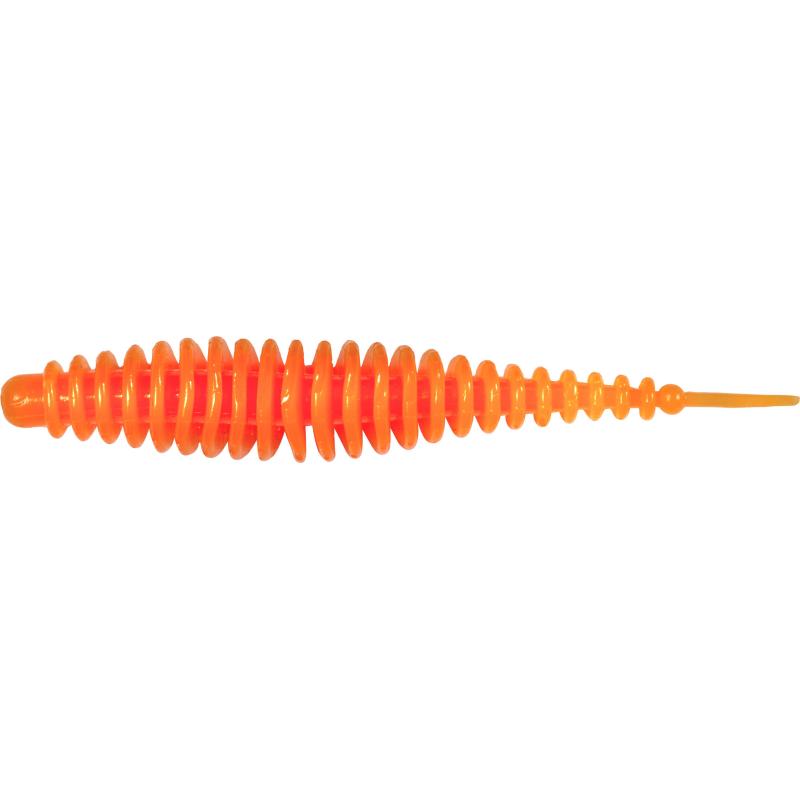 Magic Trout T-Worm 1g I-Tail neon orange Knoblauch 6,5cm 6 Stück
