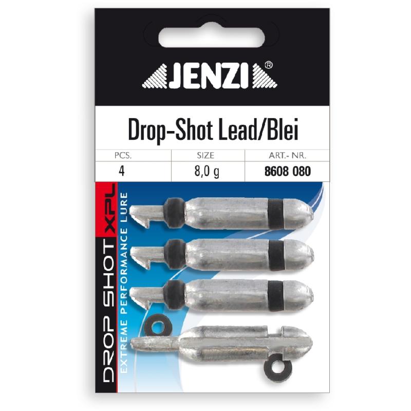JENZI Drop-Shot Lead/Blei zum Befestigen am Hakenschenkel Anzahl 4 8,0 g