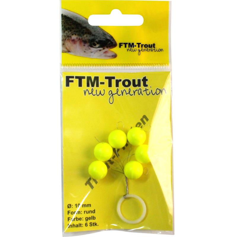FTM Trout pilots rond jaune 10mm cont.6 pcs