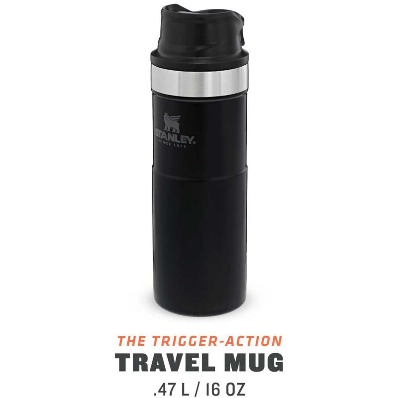 Stanley Classic Trigger-Action Travel Mug 0,473 L Mattschwarz