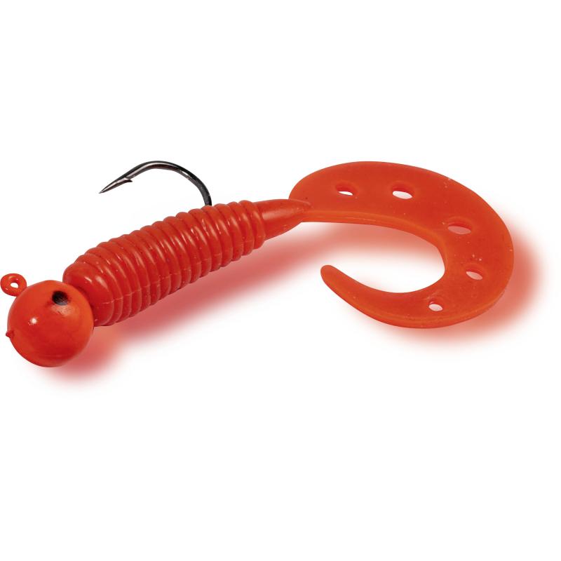 Neushoorn 15g 7cm Twister Rigged japan rood # 3/0