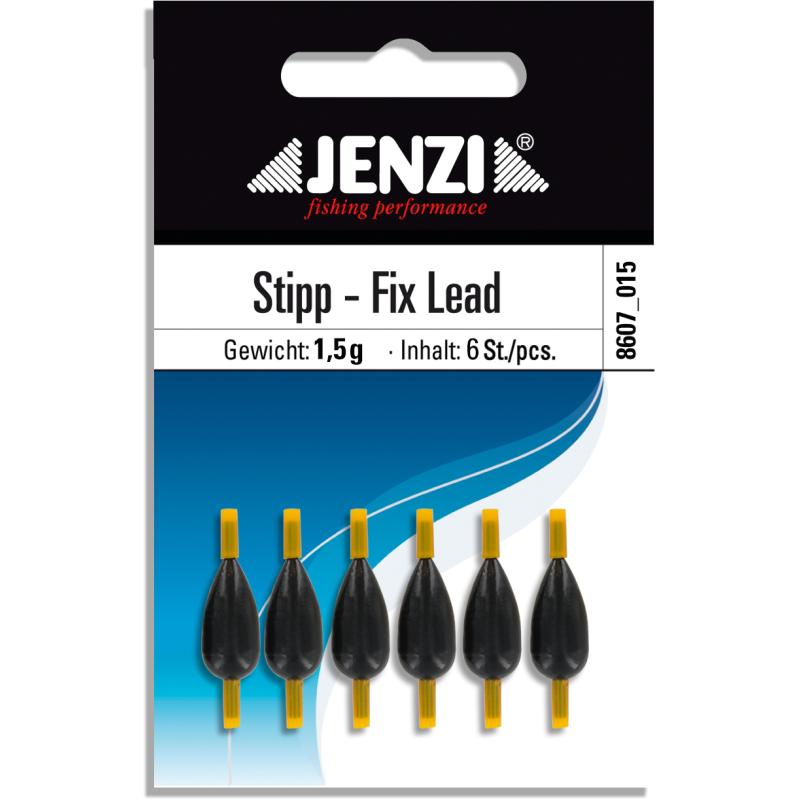 Stipp-Fix-Lead druppelvormig lood met siliconenslang aantal 6 stuks / SB 1,5 g