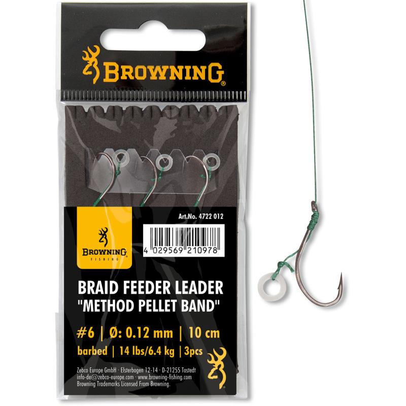6 Braid Feeder Leader Method Pellet Band bronze 6,4 kg 0,12 mm 10 cm 3 pièces