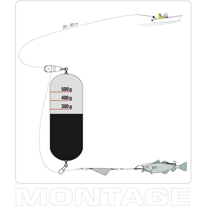 DEGA halibut float with release system 500g