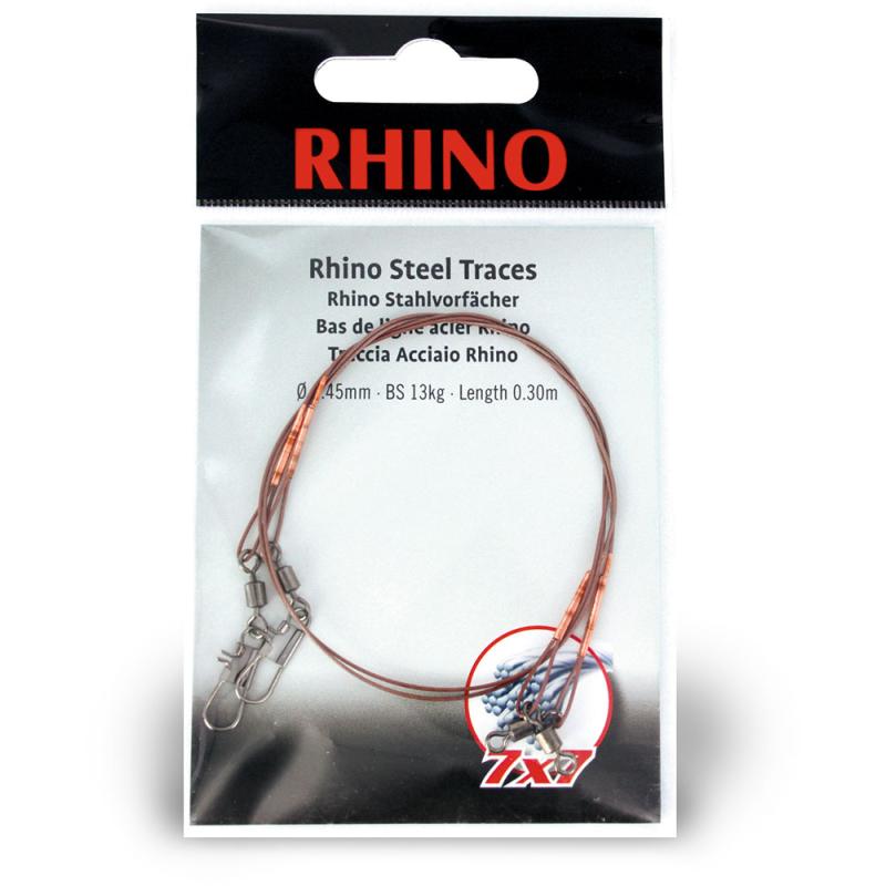 0,35mm Rhino stalen onderlijn 7x7 0,7m 6kg 2 stuks