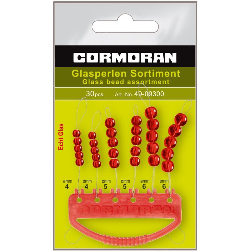 Cormoran Glas-Stopperperlen Sortiment rot 4/5/6mm SB30