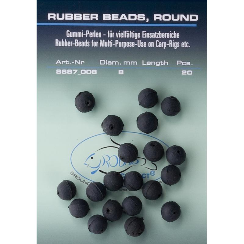 JENZI Gummi-Perlen schwarz 8mm