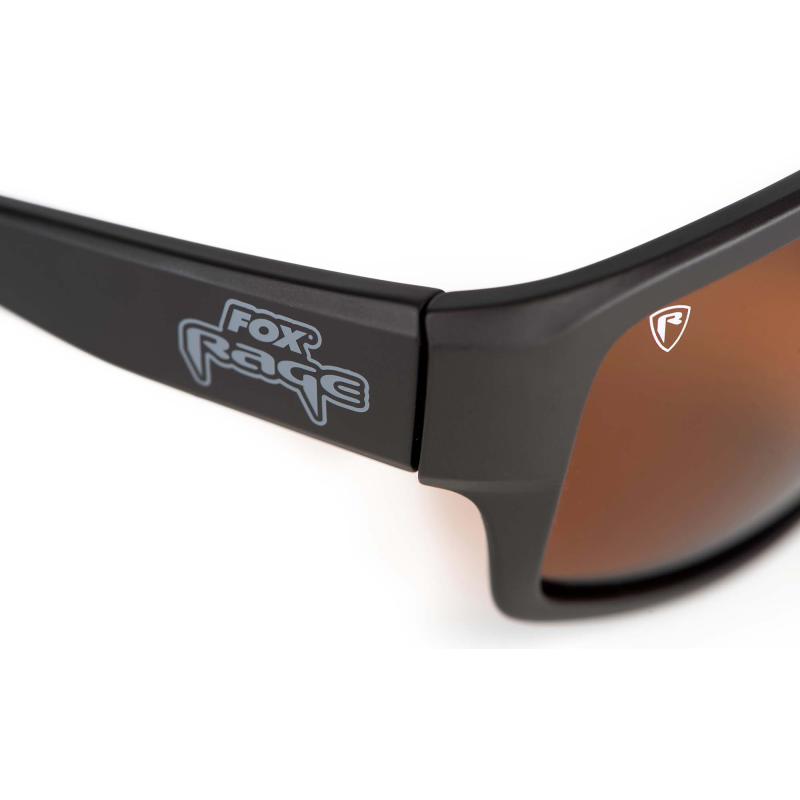 FOX RAGE Rage Gray Wrap Sunglasses Brown Lense Mirror Eyewear