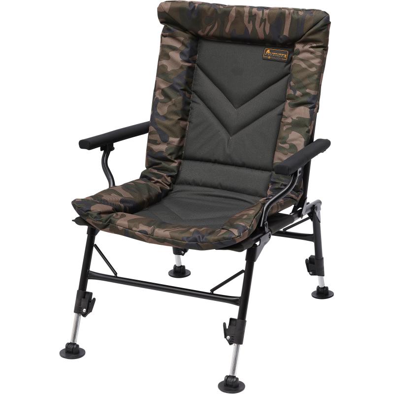 Prologic Avenger Comfort Camo-stoel met armleuningen en hoezen