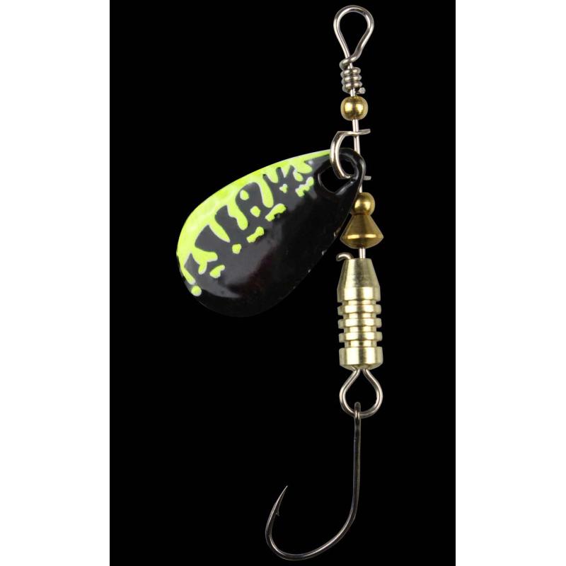 Fishing Tackle Max trout spoon 4,0 gr. chartreuse-black/black glitter