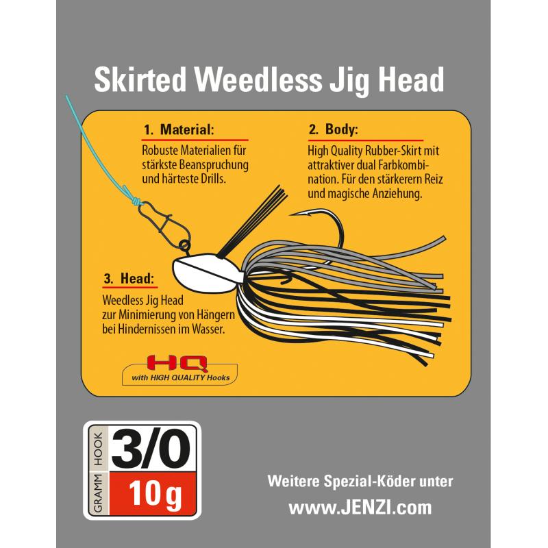 Skirted Weedless Jig-Head 10g 3 / 0C.34