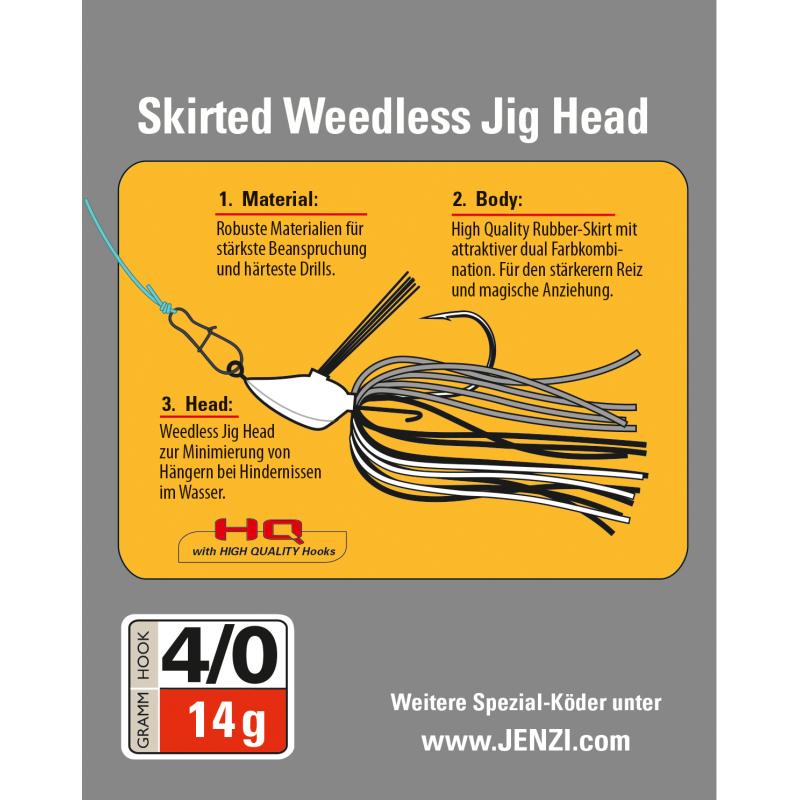 Skirted Weedless Jig-Head 14g 4 / 0C.06