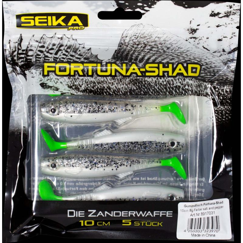 Seika Pro poisson en caoutchouc Fortuna Shad 10cm sel et poivre