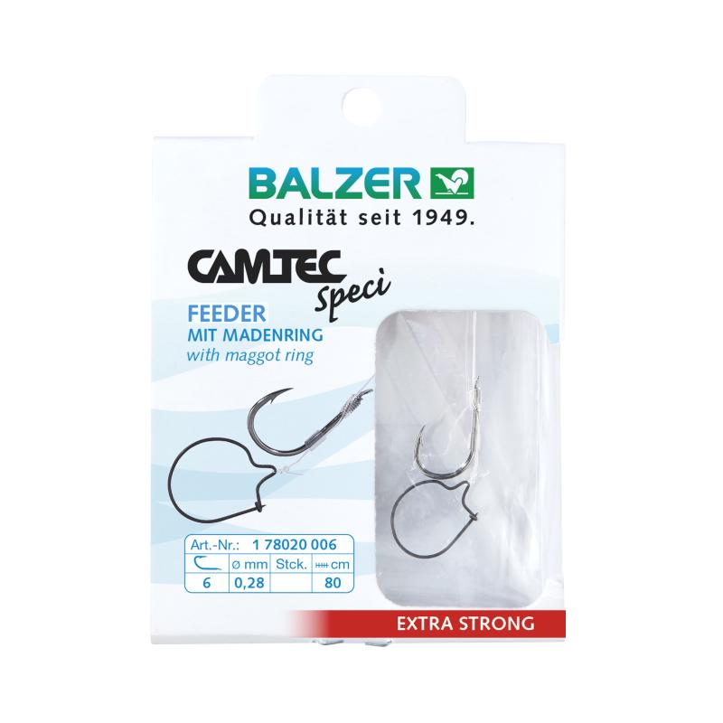 Hameçon Balzer Camtec Speci avec anneau à asticots #10 0,24 mm