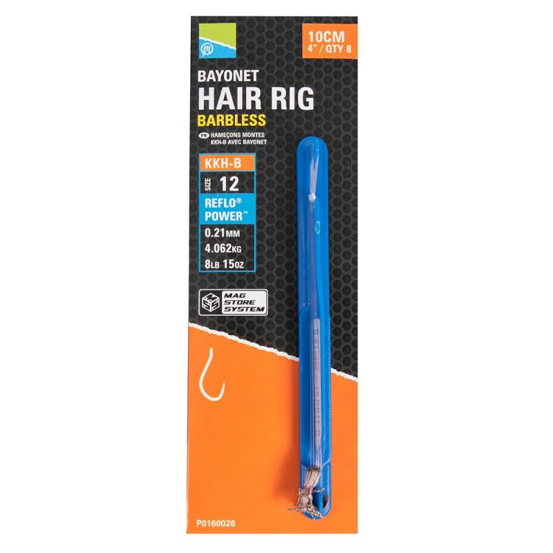 Preston Kkh-B Baïonnette Hair Rigs - 4"/10cm - 10 Kkh-B