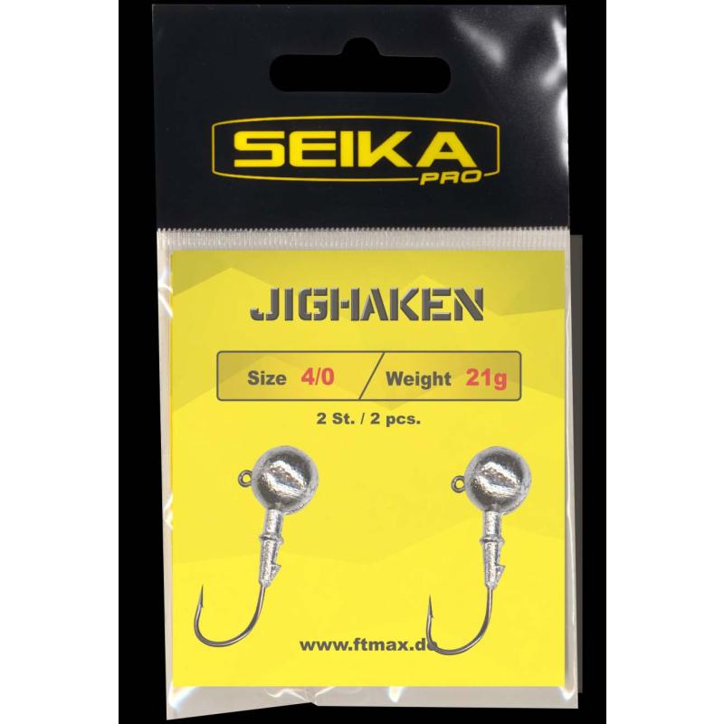 Seika Pro Jig Heads, 21 gram, maat 4/0, 2 stuks