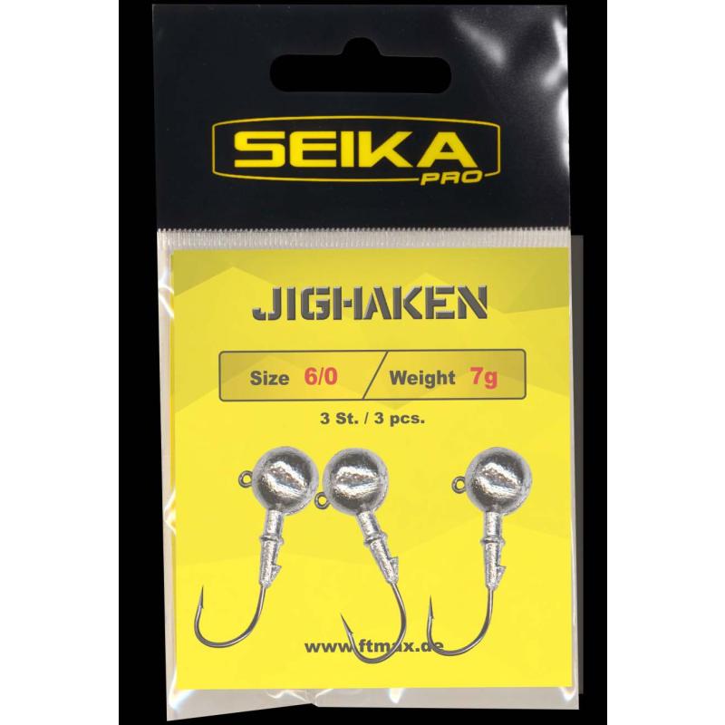 Seika Pro Jig Heads, 7 gram, maat 6/0, 3 stuks