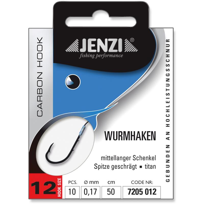 JENZI worm hook size 12 0,17mm 50cm