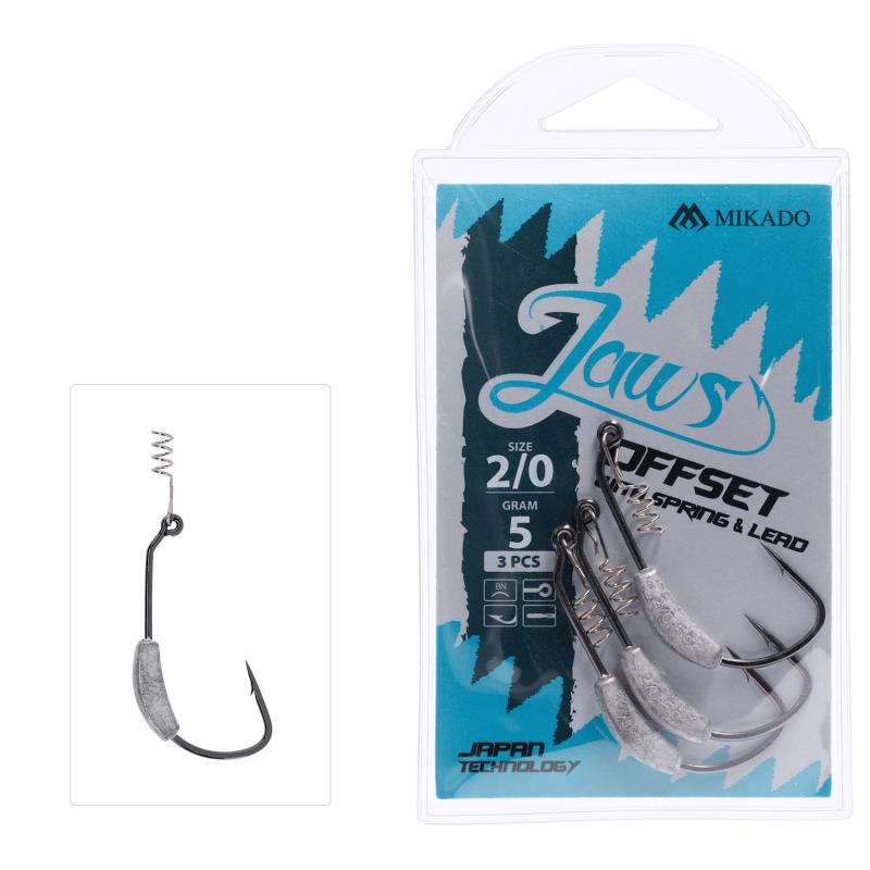 Mikado Hooks - Jaws Offset With Screw And Lead 5G No. 2/0 - 3 pcs.
