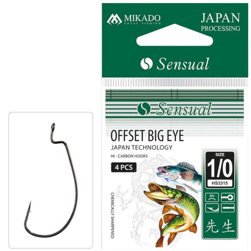 Hameçons Mikado - Sensuel - Offset Big Eye No. 4 Bn - 5 pcs.