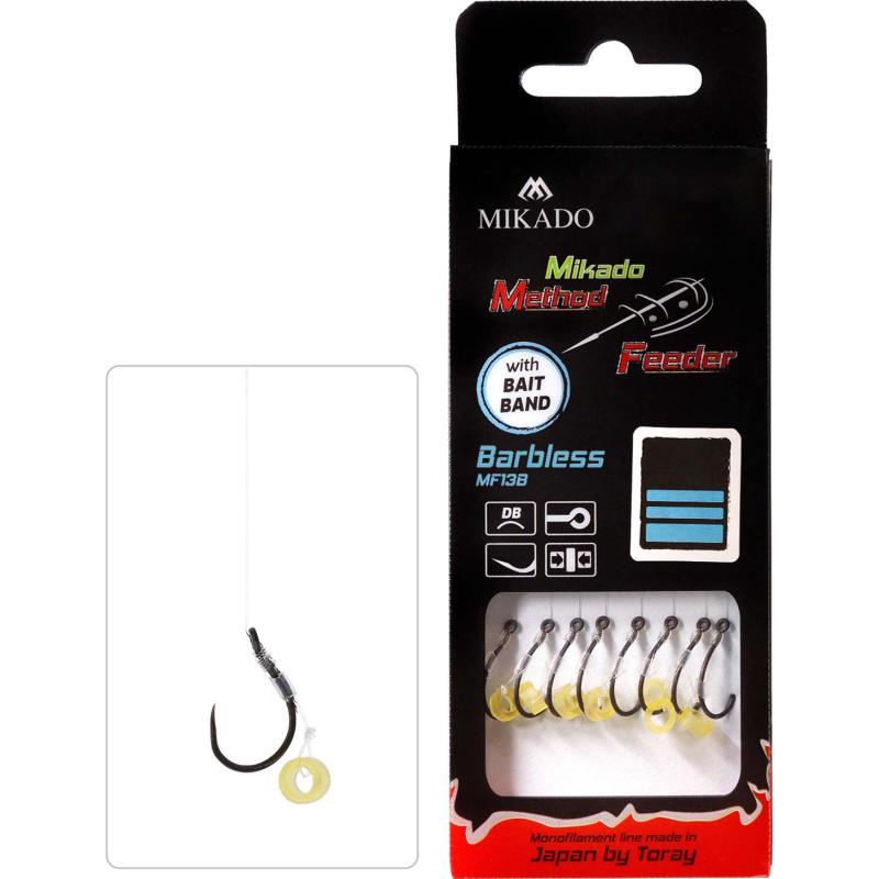 Mikado Method Feeder Rig with rubber / without barbs #12 0.18mm/10cm 8pcs