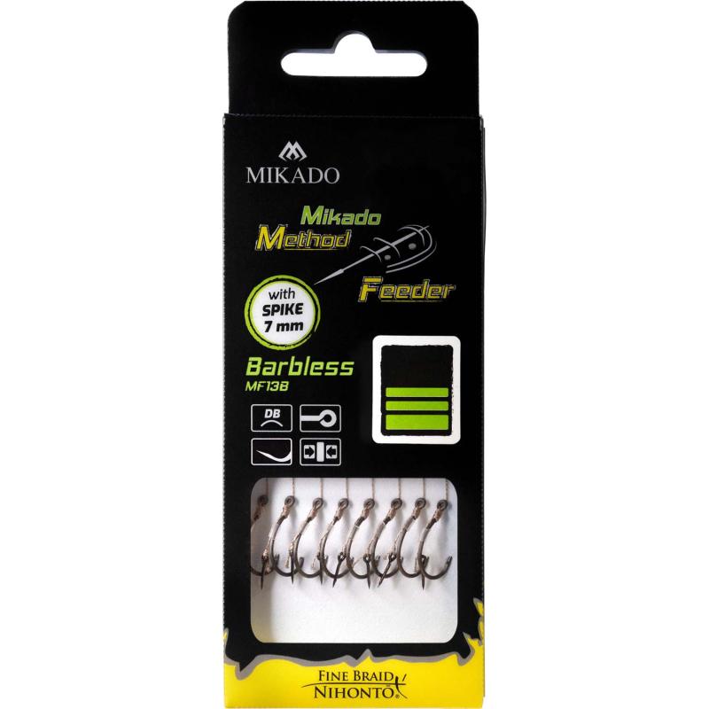 Mikado MethodFeederRig mit Nadel/o. Widerhaken #8 braided0.14mm/10cm 8St