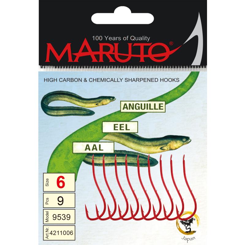 Maruto Maruto worm / palinghaak rood maat 1/0 SB4