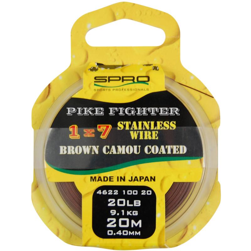 Spro Predator 1X7 Brown Coated Wire 20M 20Lb