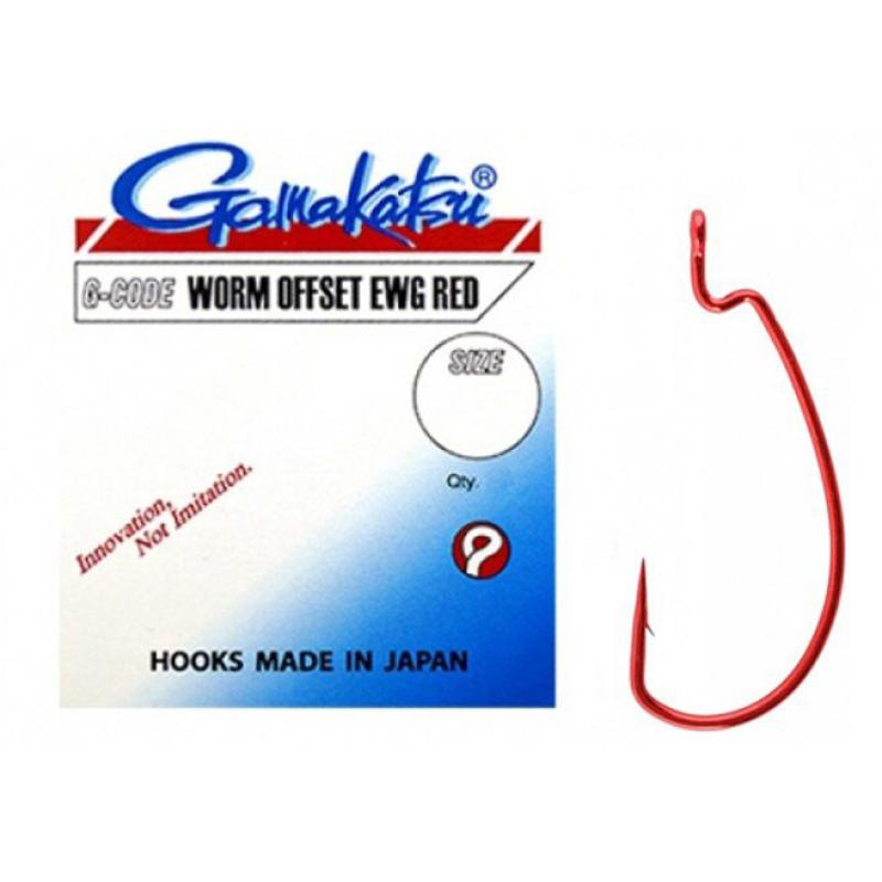 Gamakatsu Hook Worm Offset Ewg Rood / 0