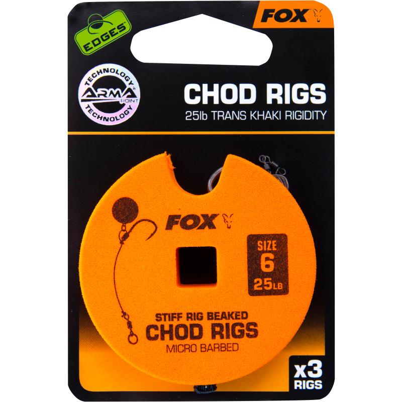 FOX Edge Armapoint Rig Rigide Bec Chod Rigs x 3 25lb 6