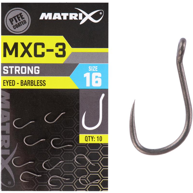 Matrix MXC-3 Size 16 Barbless Eyed PTFE 10pcs