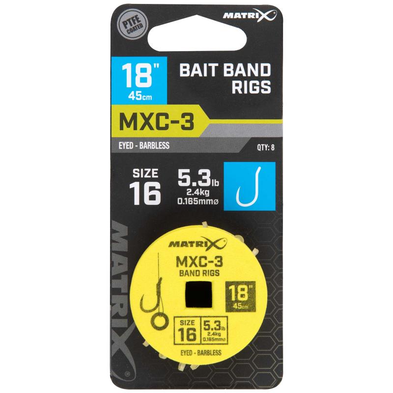 Matrix MXC-3 Size 16 Barbless / 0.165mm / 18" (45cm) / Band - 8pcs