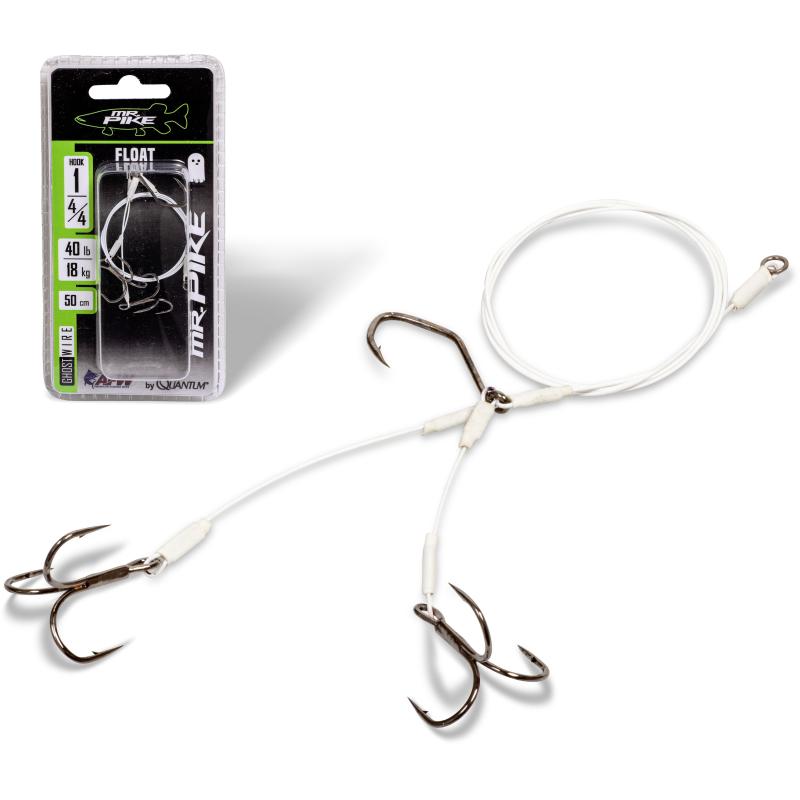 Quantum # 1 Mr. Pike Ghost Traces Floa white Hook: 3 Leader: 50cm