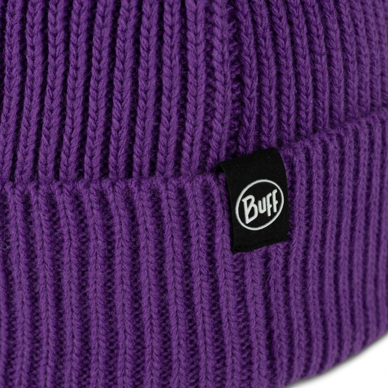 Buff Knitted & Fleece Beanie Midy Purple