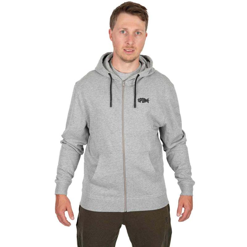 Spomb grijze hoodie met volledige ritssluiting MEDIUM