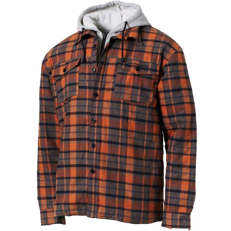 Savage Gear Twin Shirt Jacket L Orange/Grey Check