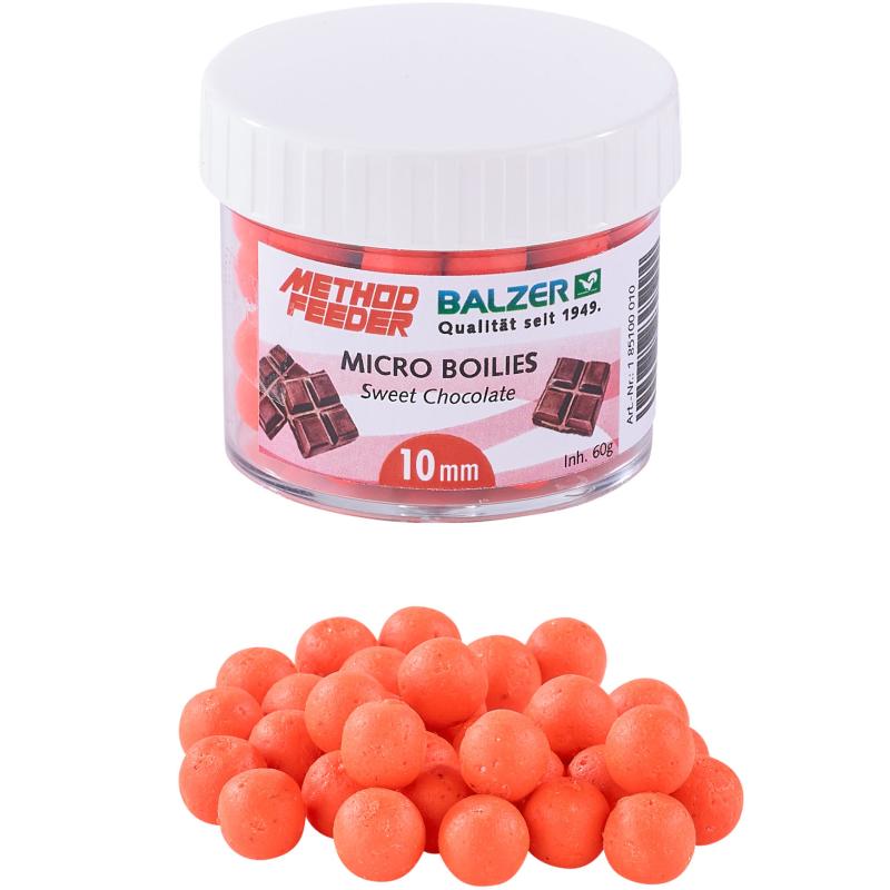 Balzer Method Feeder Boilies 10mm oranje-zoete chocolade 60g