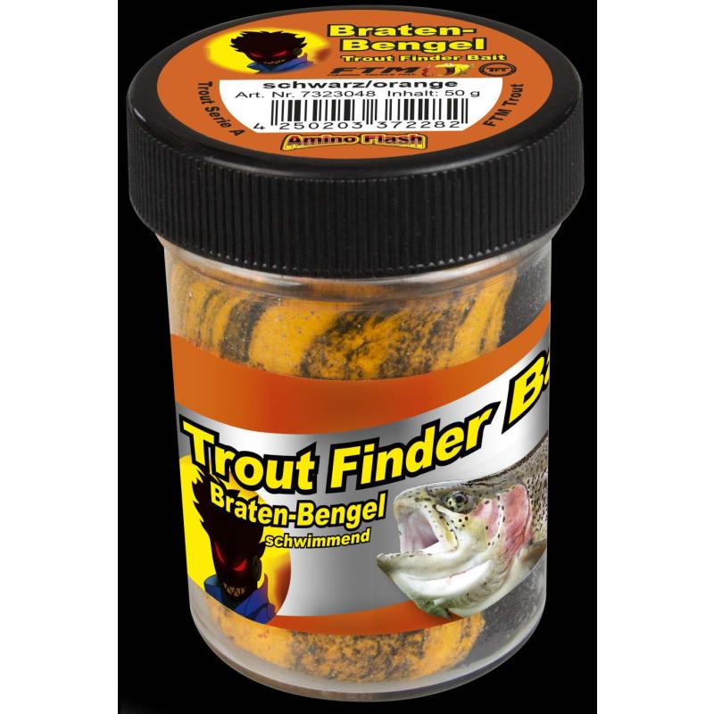 Fishing Tackle Max Trout Dough Contient 50g d'oursin rôti noir/orange flottant