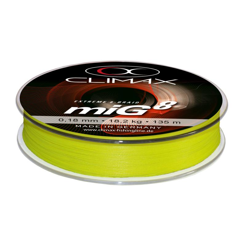 Climax miG8 Braid fluo yellow 135m 0,12mm