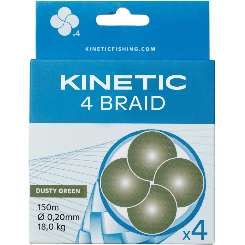 Kinetic 4 Tresse 150m 0,16mm / 15,6kg Dusty Green
